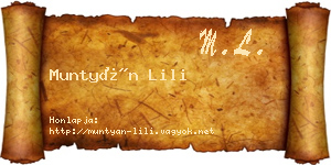 Muntyán Lili névjegykártya