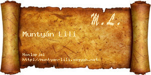 Muntyán Lili névjegykártya
